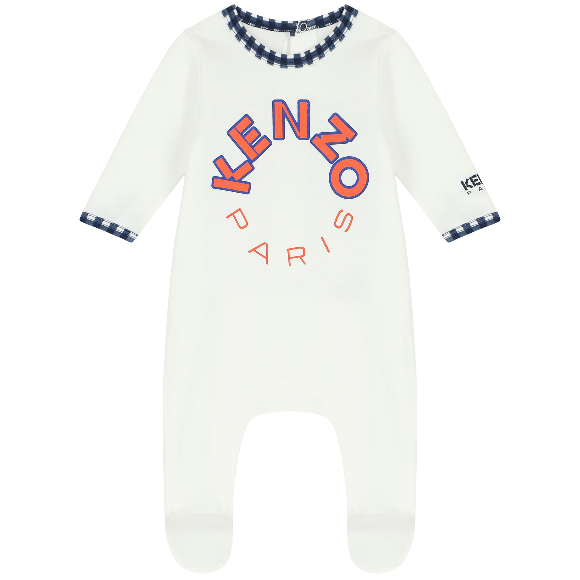 KENZO KIDS Baby Boys White Navy Blue Logo Babygrows 2 Pack